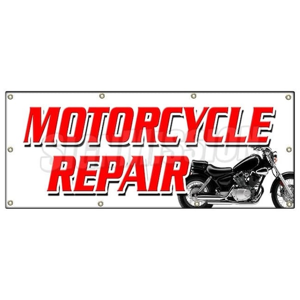 Signmission MOTORCYCLE REPAIR BANNER SIGN tech service cycle repair all brands sale B-96 Motorcycle Repair - main